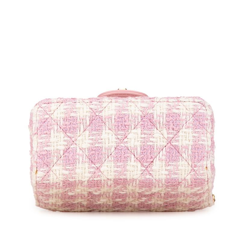 CHANEL シャネル トップハンドル ミニ ココマーク ツイード/ラムスキン 2WAY フラップバッグ ショルダーバッグ ホワイト×ブラック AS4284 CHANEL（シャネル） トップハンドル ミニフラップ ココマーク チェーン