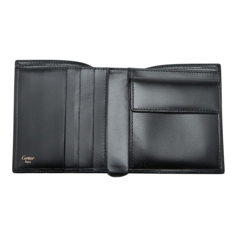Cartier（カルティエ） パシャライン 二つ折り財布 ブラック レザー