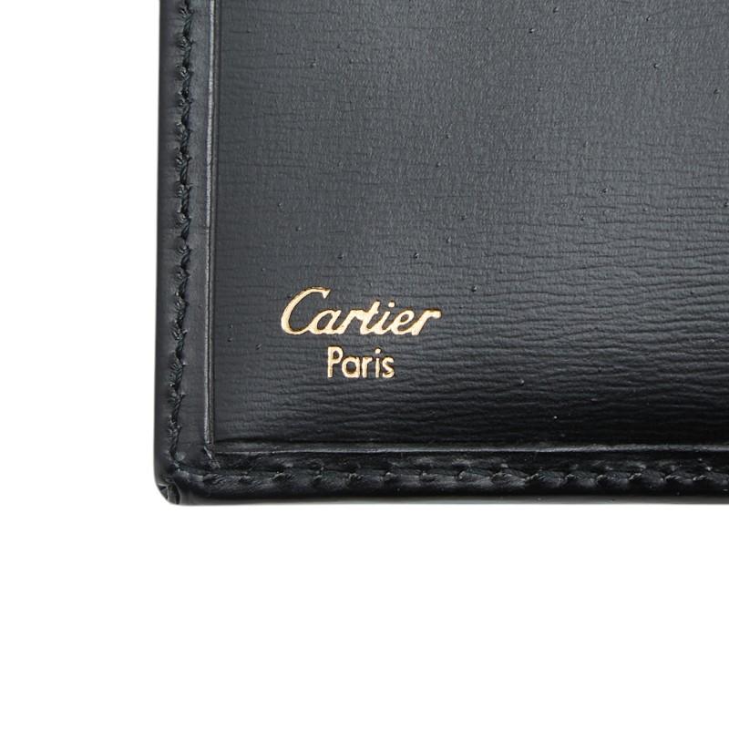 Cartier（カルティエ） パシャライン 二つ折り財布 ブラック レザー