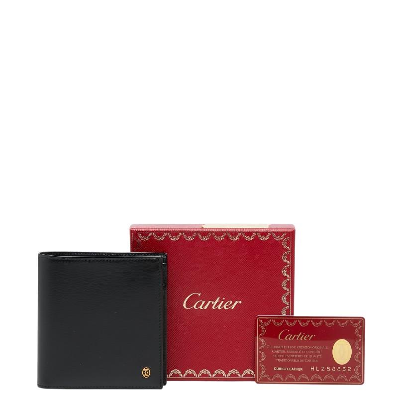 Cartier（カルティエ） パシャライン 二つ折り財布 ブラック レザー