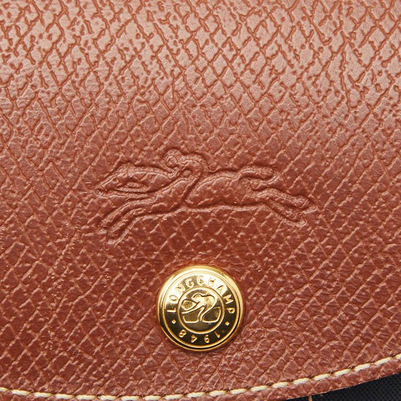ロンシャン ル プリアージュ リュック バックパック グレー ブラウン ナイロン レザー ポリアミドキャンバス Longchamp 【中古】