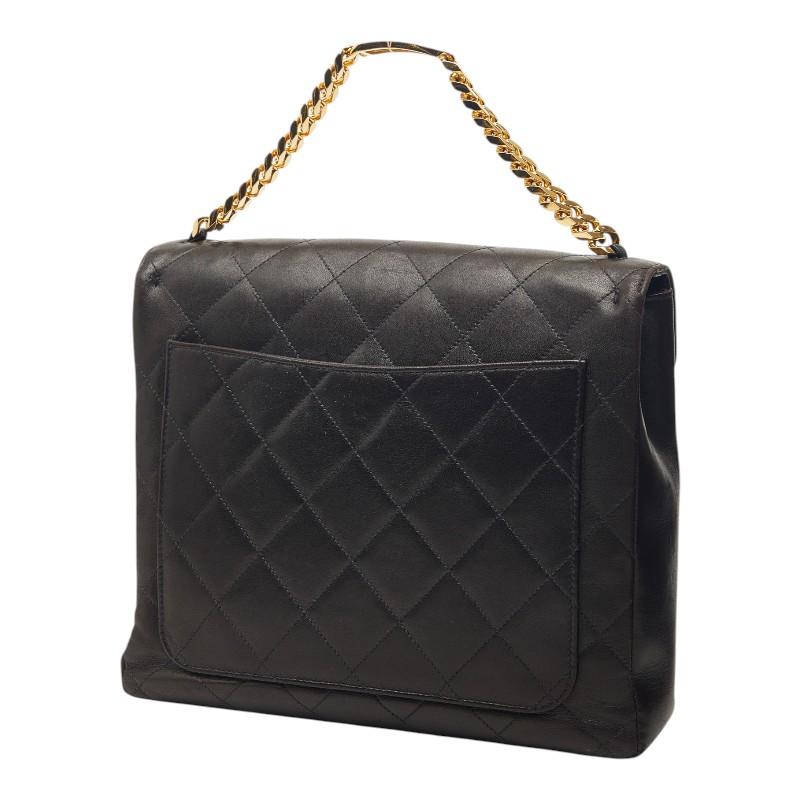 シャネル マトラッセ ココマーク チェーン ハンドバッグ ブラック ラムスキン レディース CHANEL 【中古】_1