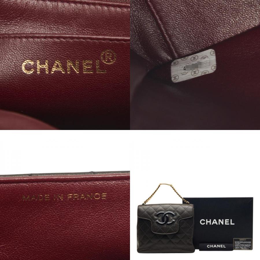 シャネル マトラッセ ココマーク チェーン ハンドバッグ ブラック ラムスキン レディース CHANEL 【中古】_9