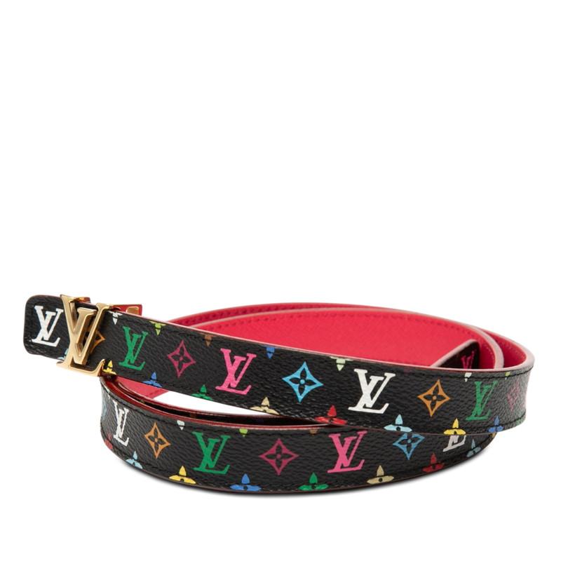 ルイ ヴィトン モノグラム マルチカラー サンチュール イニシャル ベルト サイズ90/36 M9631V ブラック PVC LOUIS VUITTON 【中古】_1