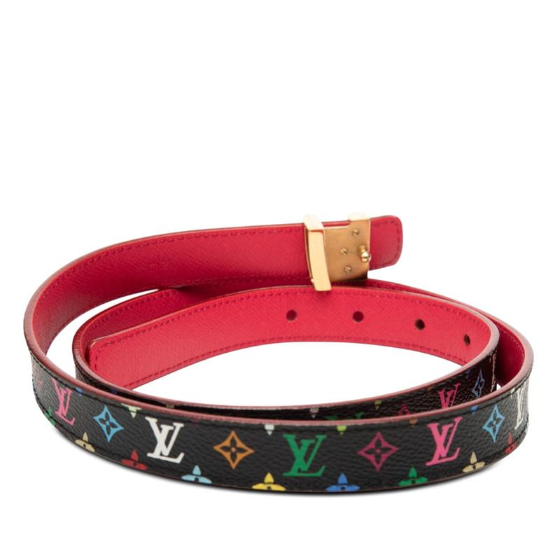 ルイ ヴィトン モノグラム マルチカラー サンチュール イニシャル ベルト サイズ90/36 M9631V ブラック PVC LOUIS VUITTON 【中古】_2