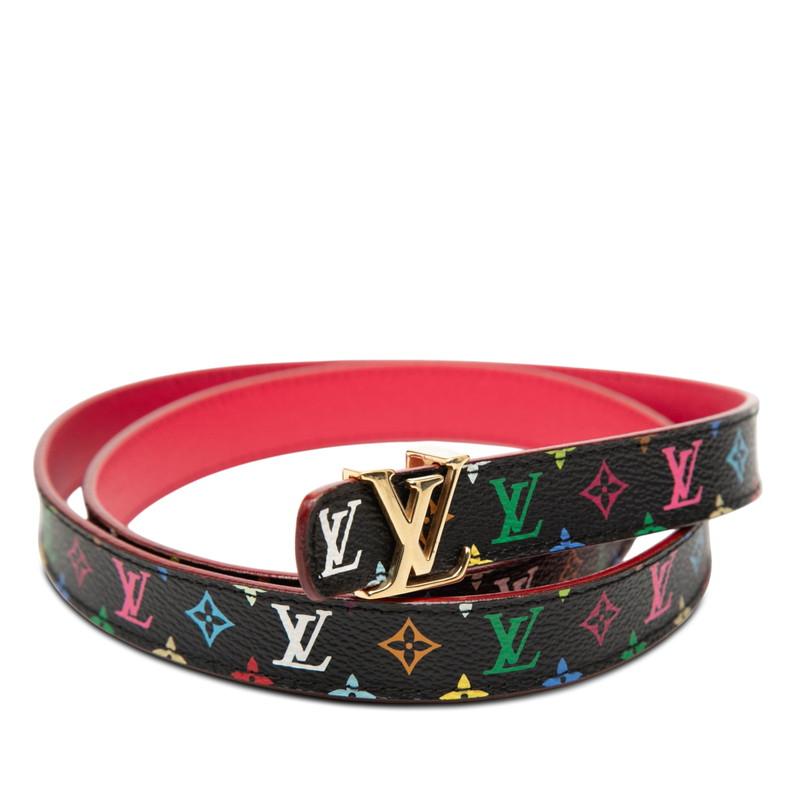 ルイ ヴィトン モノグラム マルチカラー サンチュール イニシャル ベルト サイズ90/36 M9631V ブラック PVC LOUIS VUITTON 【中古】_3