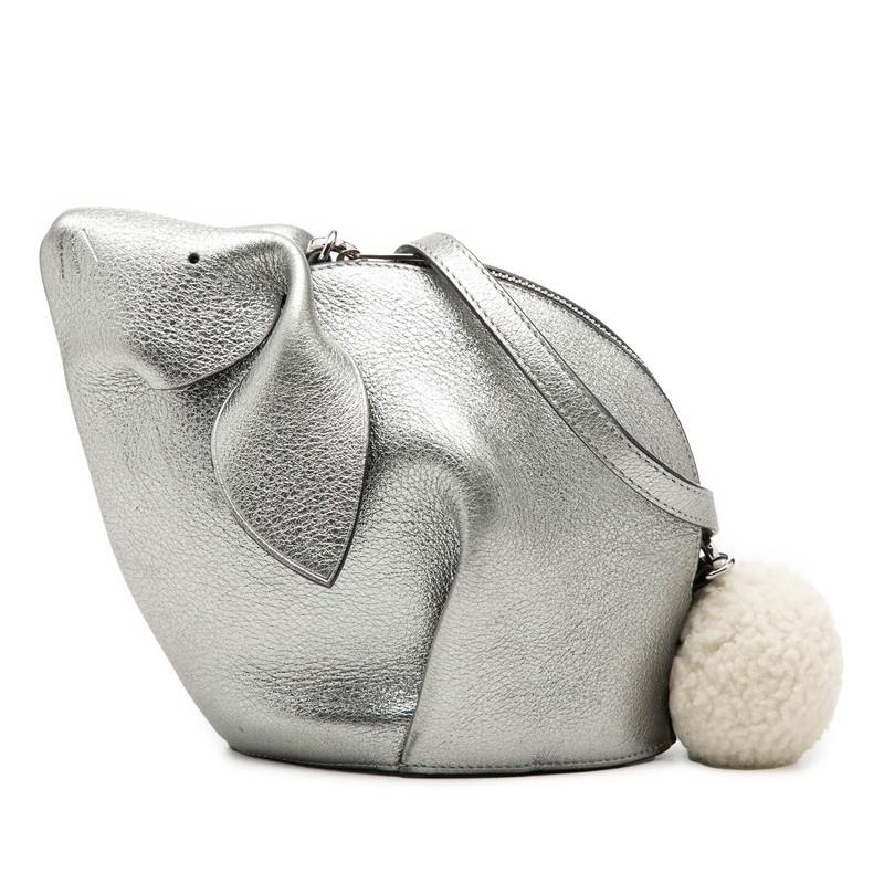 ロエベ ラビット バニー ショルダーバッグ レザー レディース LOEWE 【228-66903】 LOEWE（ロエベ） ラビット バニー ショルダーバッグ シルバー ホワイト
