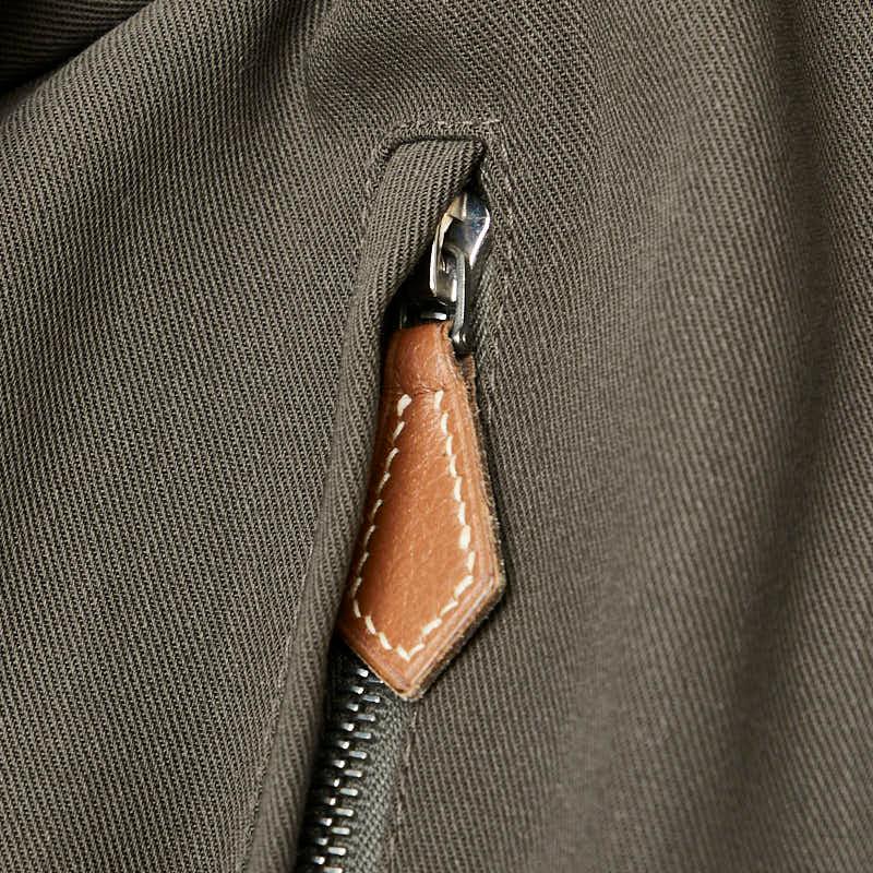 HERMES エルメス トレンチコート サイズ:50 カーキ コットン メンズ 