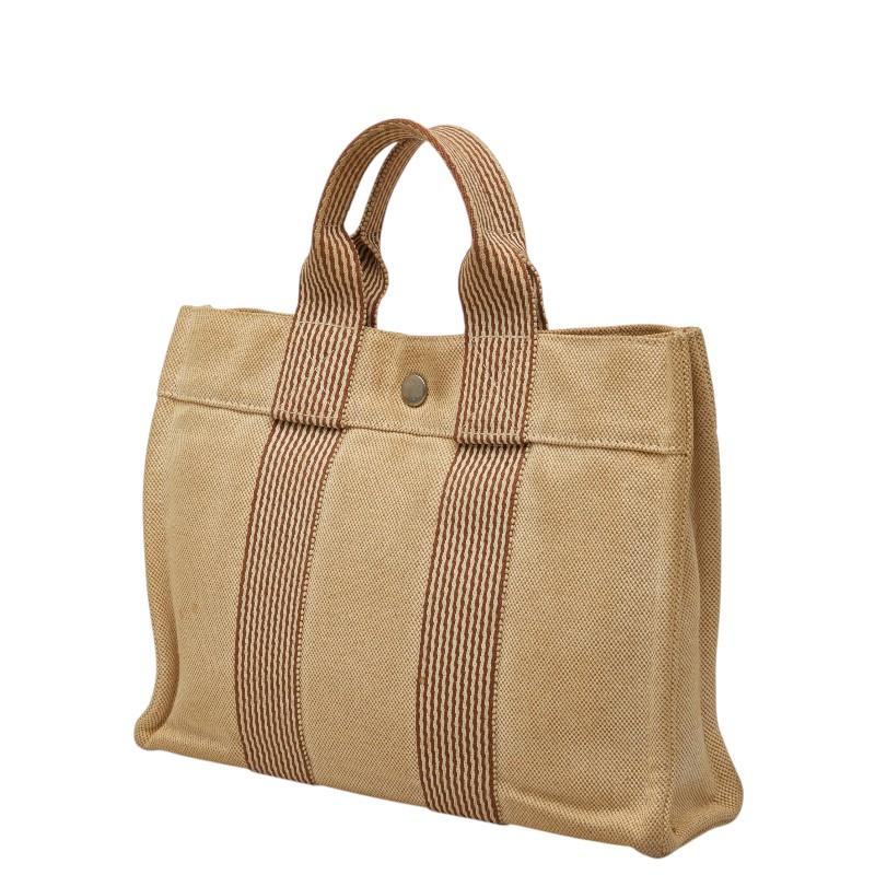 美品 HERMES エルメス フールトゥPM ハンドバッグ　キャンバス　ベージュ HERMES（エルメス） ニューフールトゥ トートPM トートバッグ ベージュ