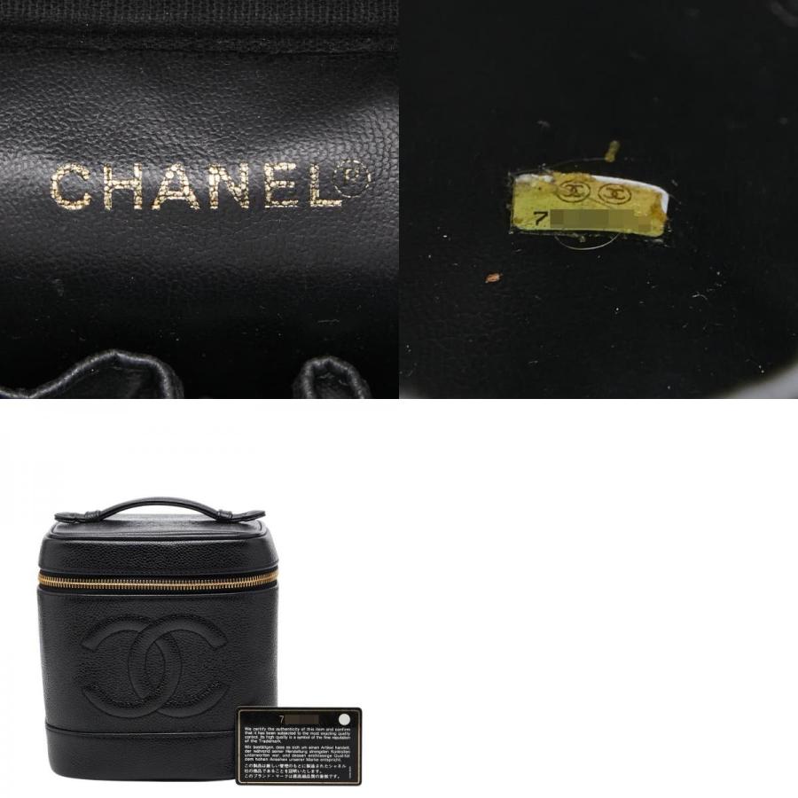 シャネル ココマーク バニティバッグ ハンドバッグ A01998 ブラック キャビアスキン レディース CHANEL 【中古】の画像