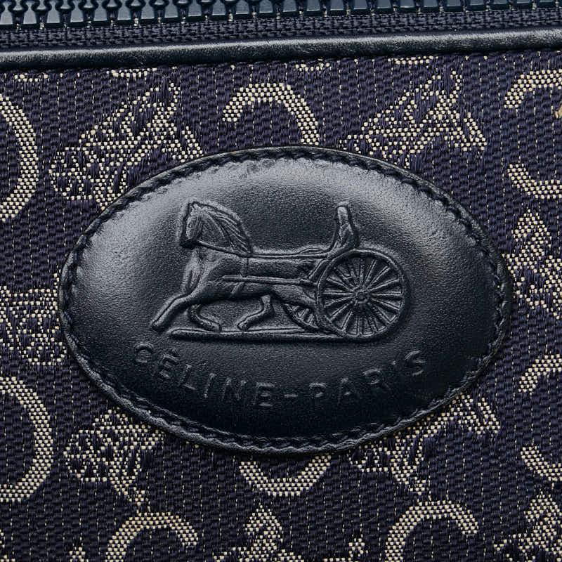 CELINE セリーヌ Cマカダム ショルダーバッグ キャンバス レディース [中古] CELINE（セリーヌ） Cマカダム ショルダーバッグ ネイビー キャンバス