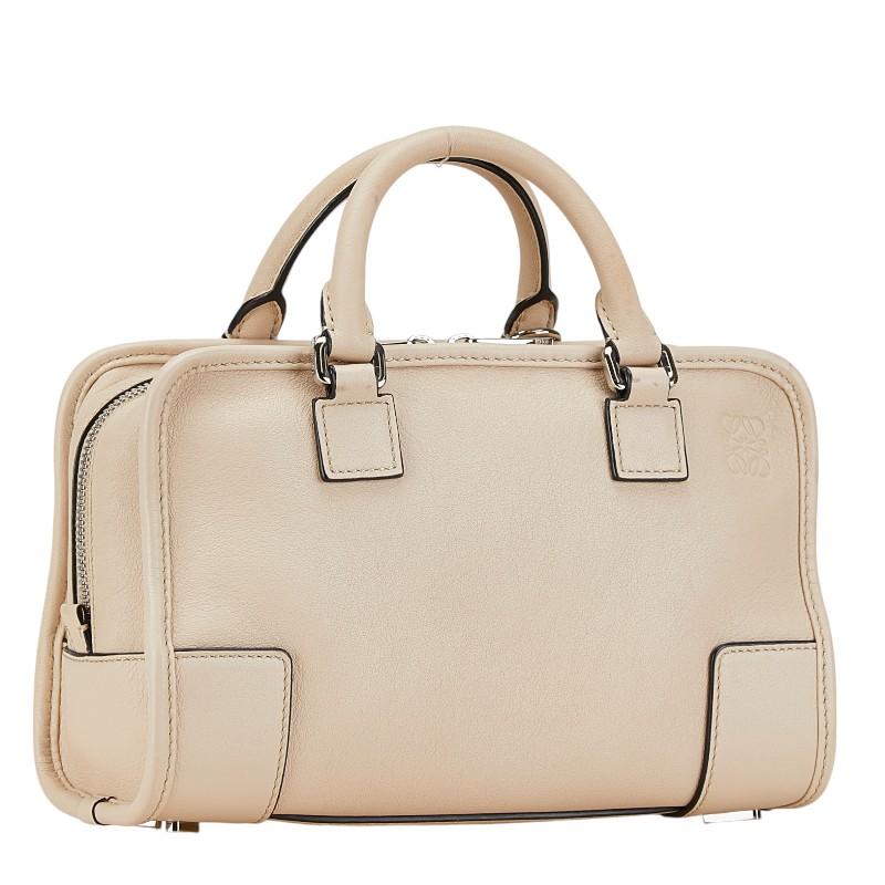 LOEWE（ロエベ） アナグラム アマソナ23 ハンドバッグ ベージュ レザー