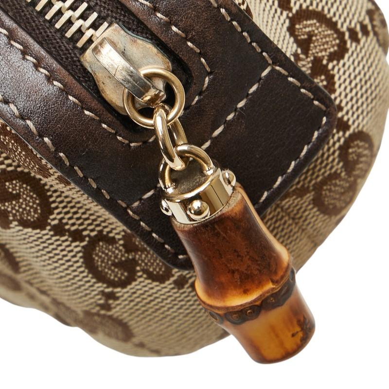 GUCCI グッチ GGキャンバス バンブー ポーチ 246174 ベージュ ブラウン  