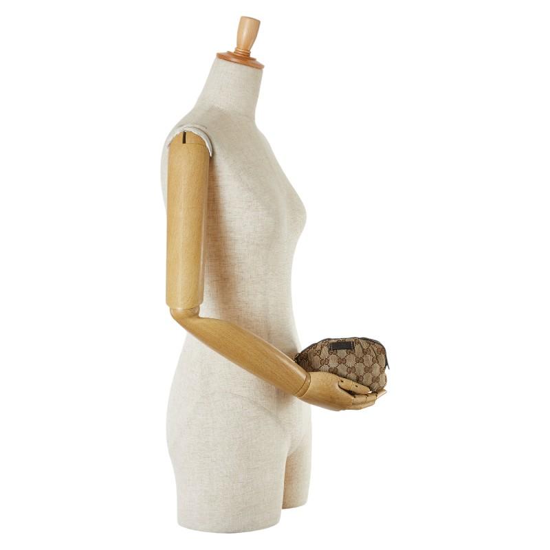 GUCCI グッチ GGキャンバス バンブー ポーチ 246174 ベージュ ブラウン  