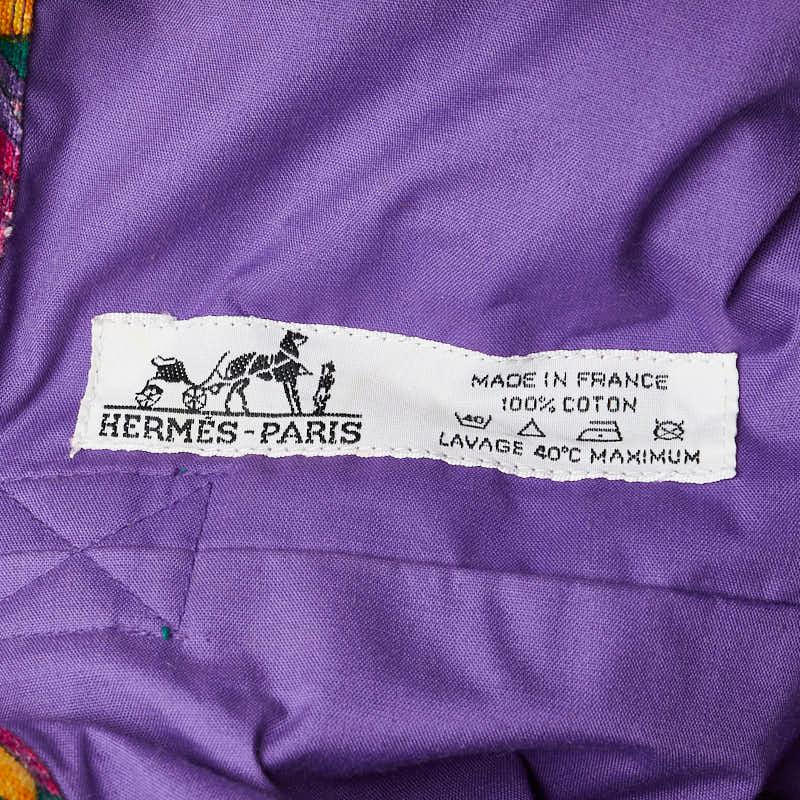 美品 エルメス ボタニカル バード モチーフ 巾着 ショルダーバッグ コットン レディース HERMES 【228-70526】 HERMES - 美品 エルメス ボタニカル バード モチーフ 巾着 ショルダー