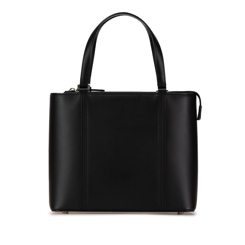 Burberry バーバリー ノバチェック ブラックレザー ハンドバッグ 黒 BURBERRY バーバリー ミニバニティ ノバチェック ハンドバッグ