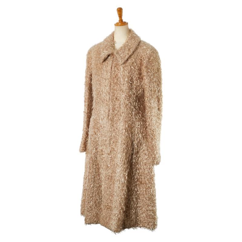 CHANEL シャネル ココマーク ロングコート サイズ:40 ブラウン シルク  