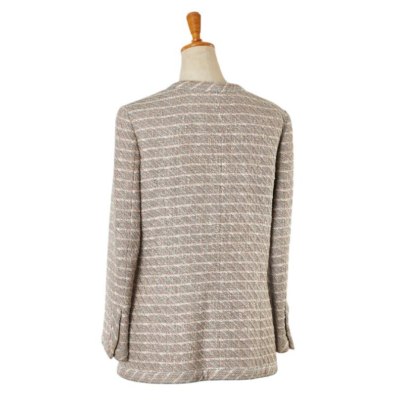 CHANEL シャネル ココマーク ジャケット サイズ:40 ベージュ ピンク  