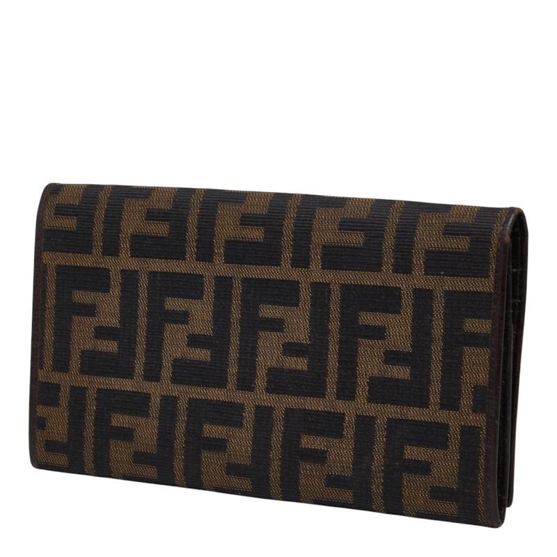 FENDI ズッカ柄 長財布 FENDI（フェンディ） ズッカ 長財布 15828 ブラウン キャンバス レザー