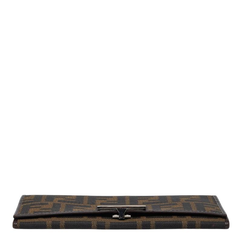 FENDI（フェンディ） ズッカ 長財布 15828 ブラウン キャンバス レザー