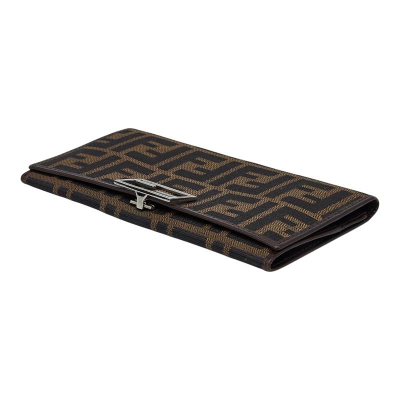 FENDI（フェンディ） ズッカ 長財布 15828 ブラウン キャンバス レザー