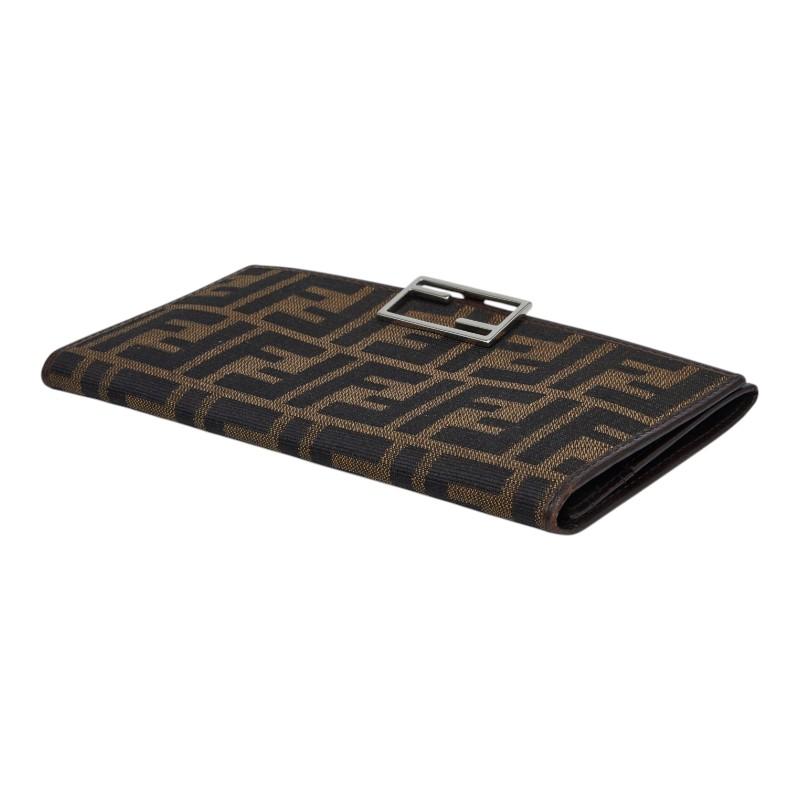 FENDI（フェンディ） ズッカ 長財布 15828 ブラウン キャンバス レザー