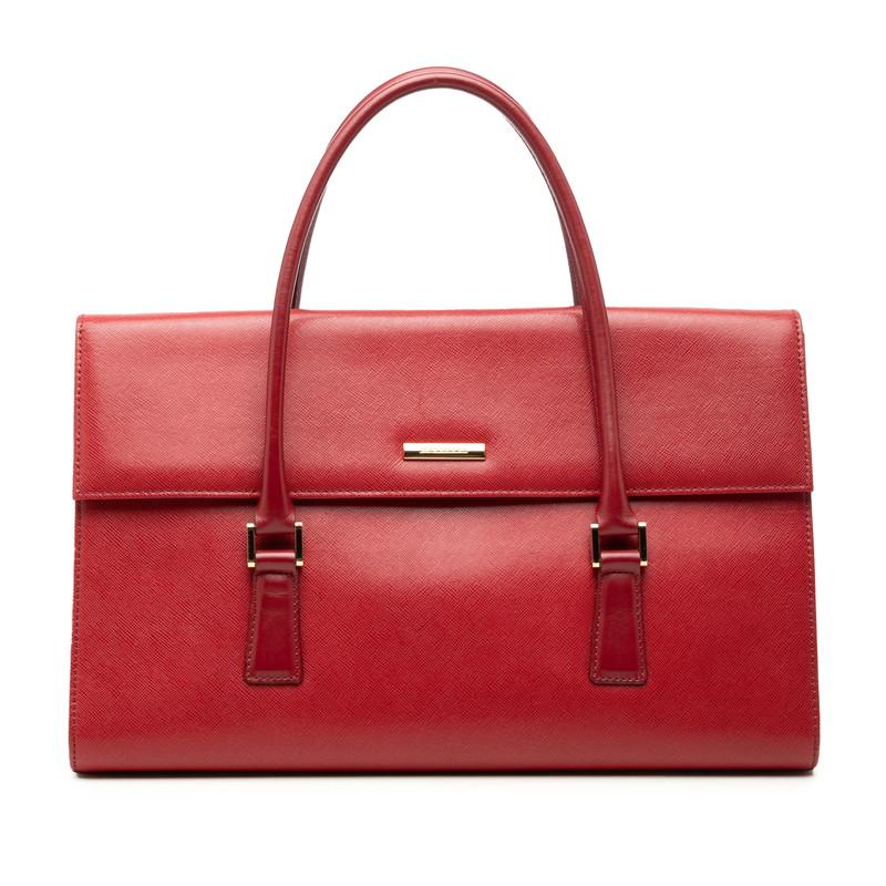 BURBERRY（バーバリー） ノバチェック ハンドバッグ レッド レザー