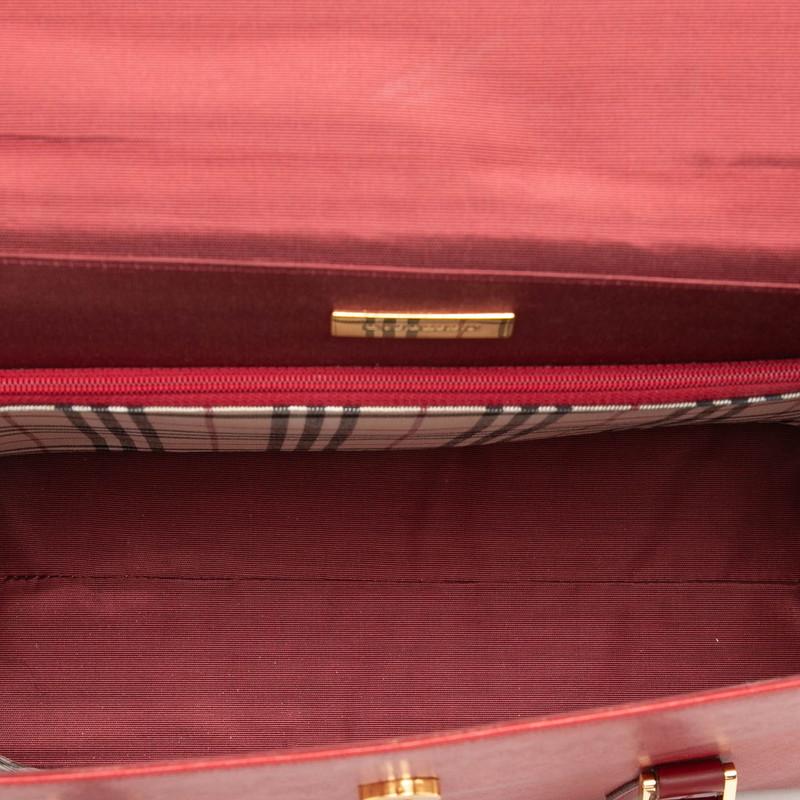 BURBERRY（バーバリー） ノバチェック ハンドバッグ レッド レザー