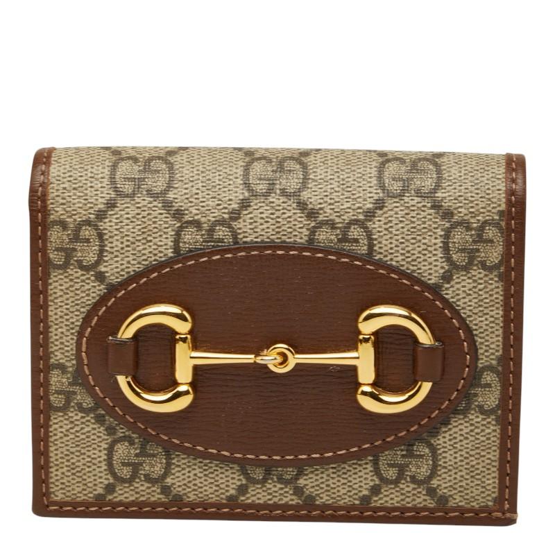 GUCCI グッチ GG スプリーム ホースビット 二つ折り財布 ホワイト GUCCI（グッチ） GGスプリーム ホースビット 1955 二つ折り財布