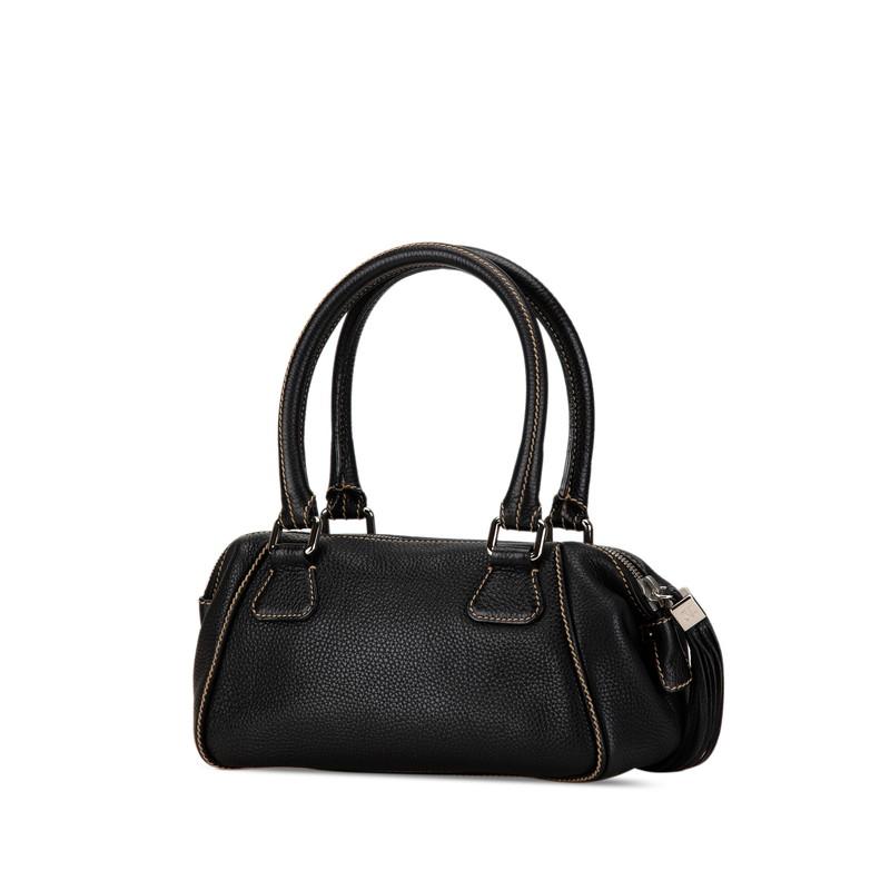 シャネル レザー ロゴ エンボス ミニ ボストンバッグ A23050 CHANEL シャネル ロゴ型押し フリンジ ハンドバッグ ミニ