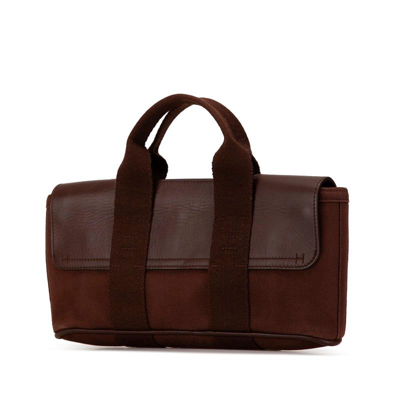 エルメス トワルシェブロン×レザー ヴァルパライソ ロングPM ハンドバッグ HERMES（エルメス） ヴァルパライソ ロングPM ハンドバッグ ブラウン