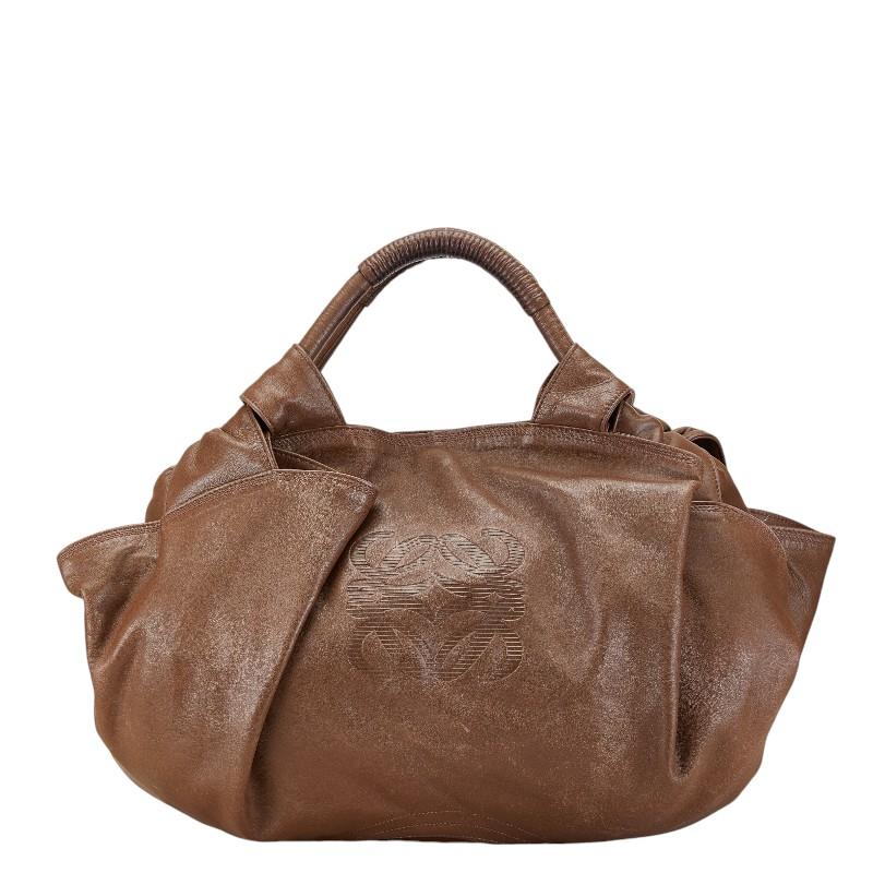 LOEWE（ロエベ） アナグラム ナッパアイレ ハンドバッグ ブラウン