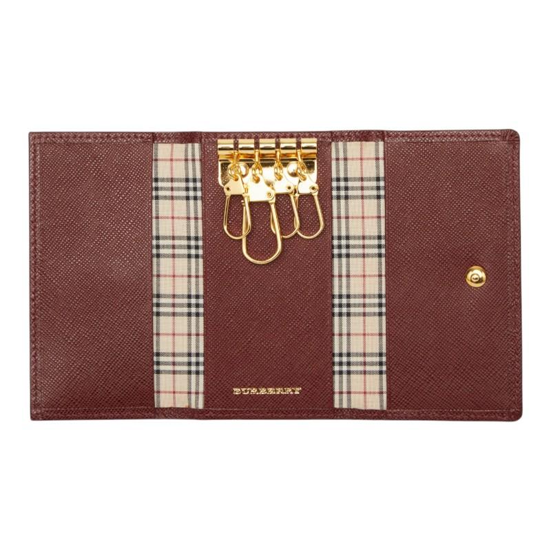 BURBERRY（バーバリー） ノバチェック 4連 キーケース ワインレッド