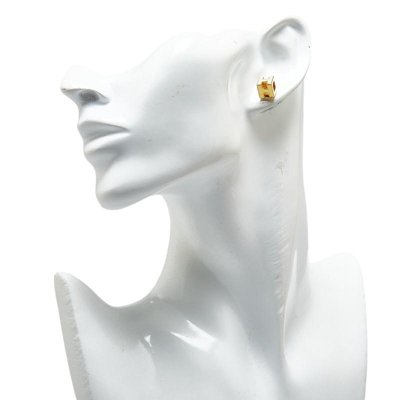 HERMES（エルメス） カージュ ド アッシュ Hキューブ ピアス ゴールド 