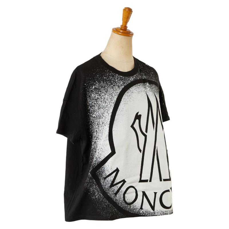 MONCLER モンクレール ロゴプリント 半袖Tシャツ サイズ:XS ブラック  