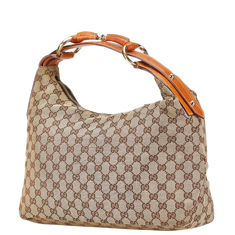 グッチ ホースビット柄 ワンショルダーバッグ ハンドバッグ キャンバス レザー GUCCI（グッチ） GG柄 ホースビット 斜め掛け ショルダーバッグ