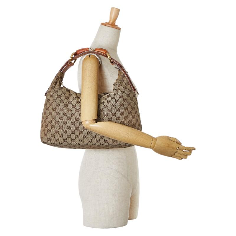 GUCCI グッチ GGキャンバス ホースビット ハンドバッグ ワン