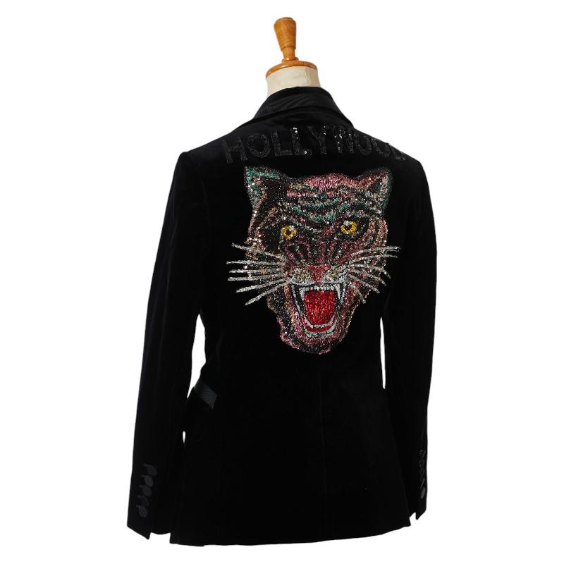 美品☆グッチ ニューフローラ スパンコール刺繍 フリル ジャージ ジャケット 未使用】GUCCI グッチ スパンコール刺繍 フローラル 花柄 フリル