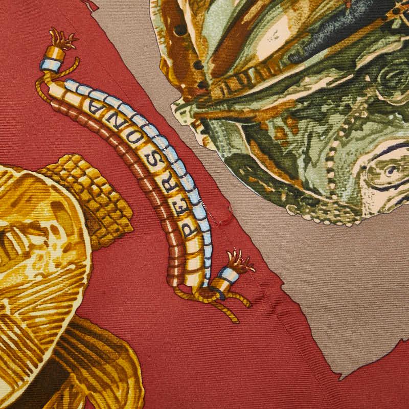 HERMES エルメス ペルソナ マフラー マルチカラー オレンジ シルク  