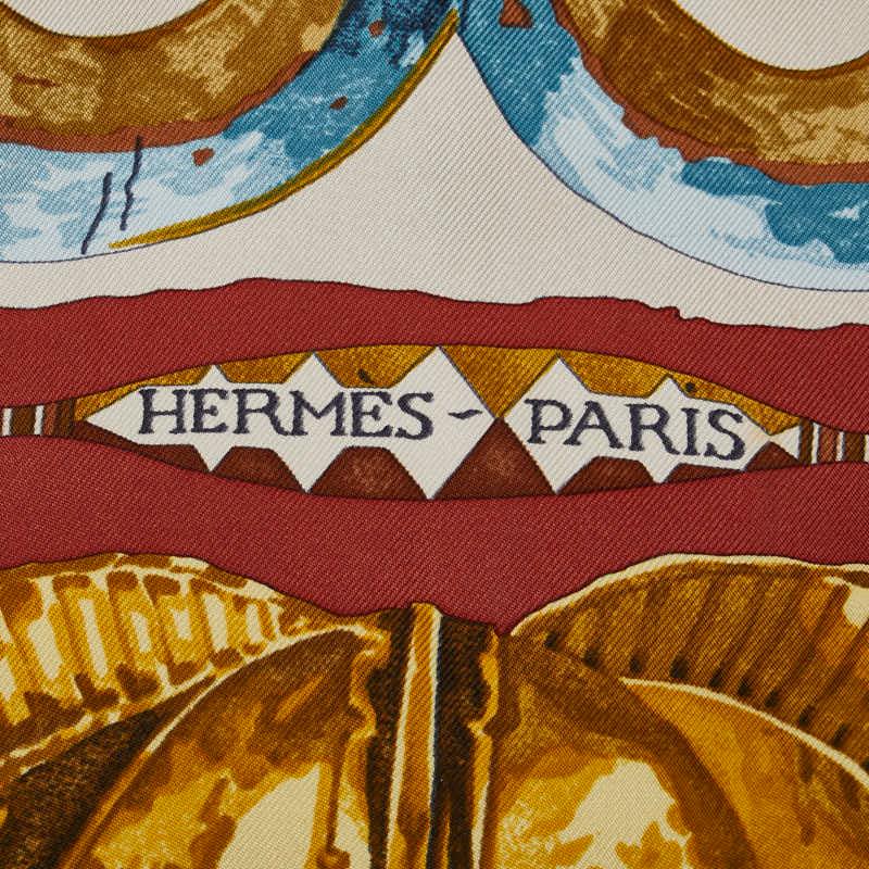 HERMES エルメス ペルソナ マフラー マルチカラー オレンジ シルク  