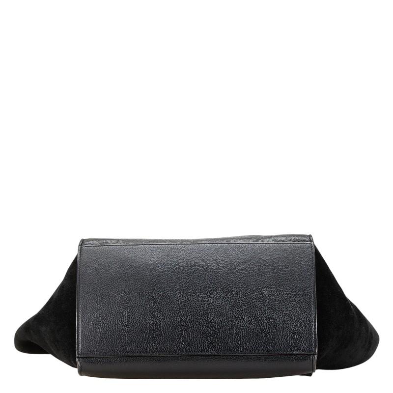 CELINE セリーヌ トラペーズ ハンドバッグ ブラック レザー CELINE セリーヌ トラペーズ ハンドバッグ ブラック レザー