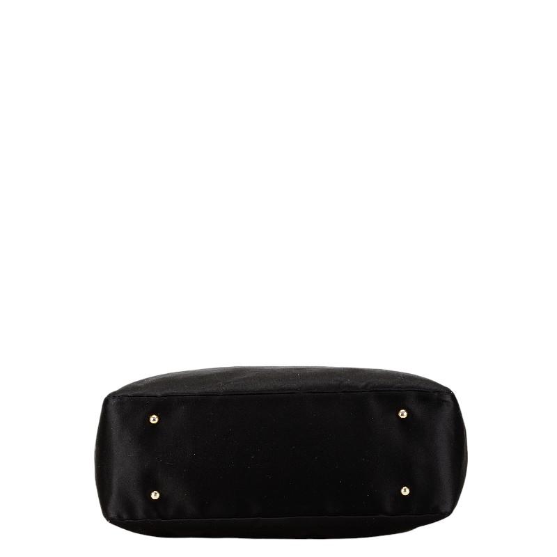 ロエベ ハート モチーフ ビジュー トートバッグ ブラック ナイロン  