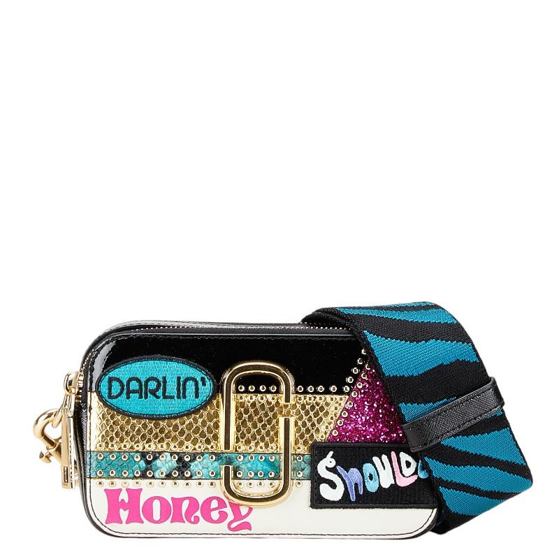 マークジェイコブス カイア スナップショット 斜め掛け ショルダーバッグ ブラック レザー レディース MARC JACOBS 【中古】 マークジェイコブス カイア スナップショット 斜め掛け ショルダー