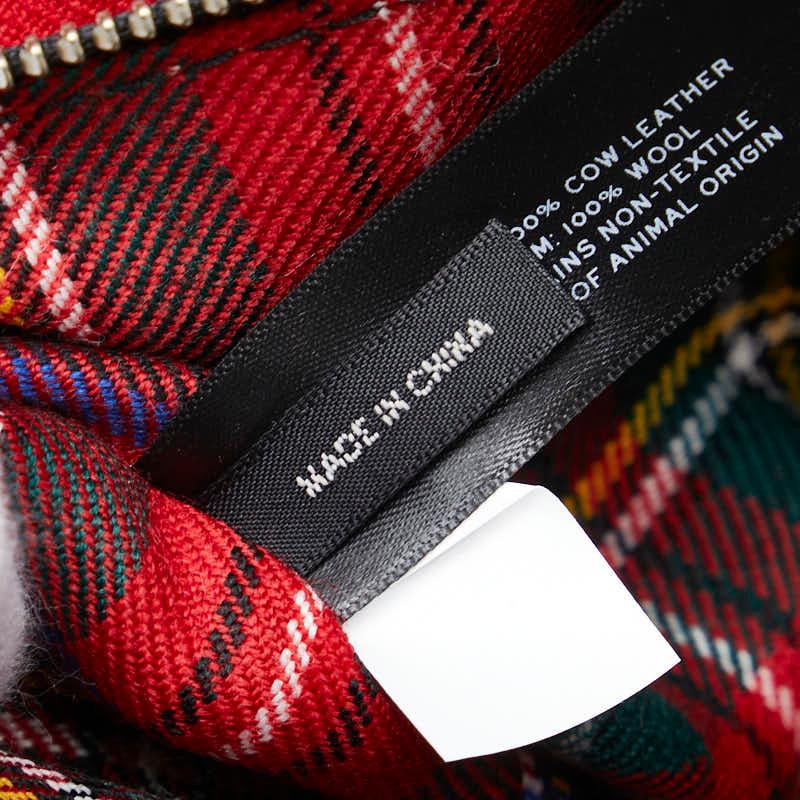 マークジェイコブス チェック ミニ グラインド ハンドバッグ ショルダーバッグ 2WAY ホワイト レッド レザー MARC JACOBS 【中古】 マークジェイコブス チェック ミニ グラインド ハンドバッグ