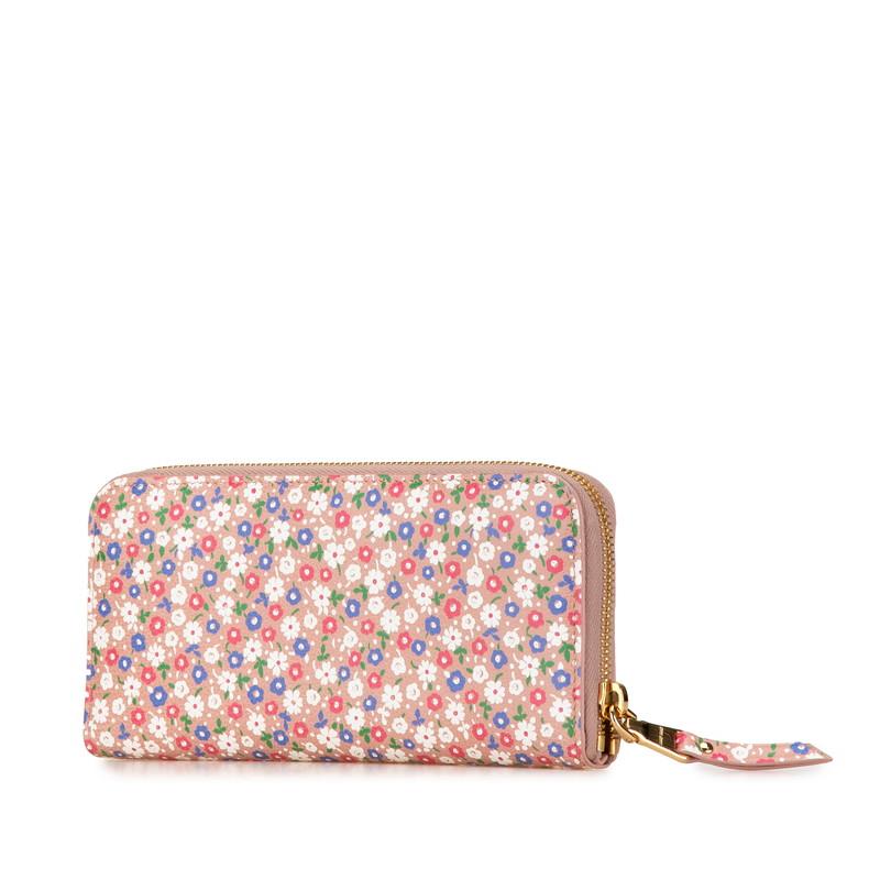 miu miu（ミュウミュウ） 花 フラワー モチーフ ラウンドファスナー 長