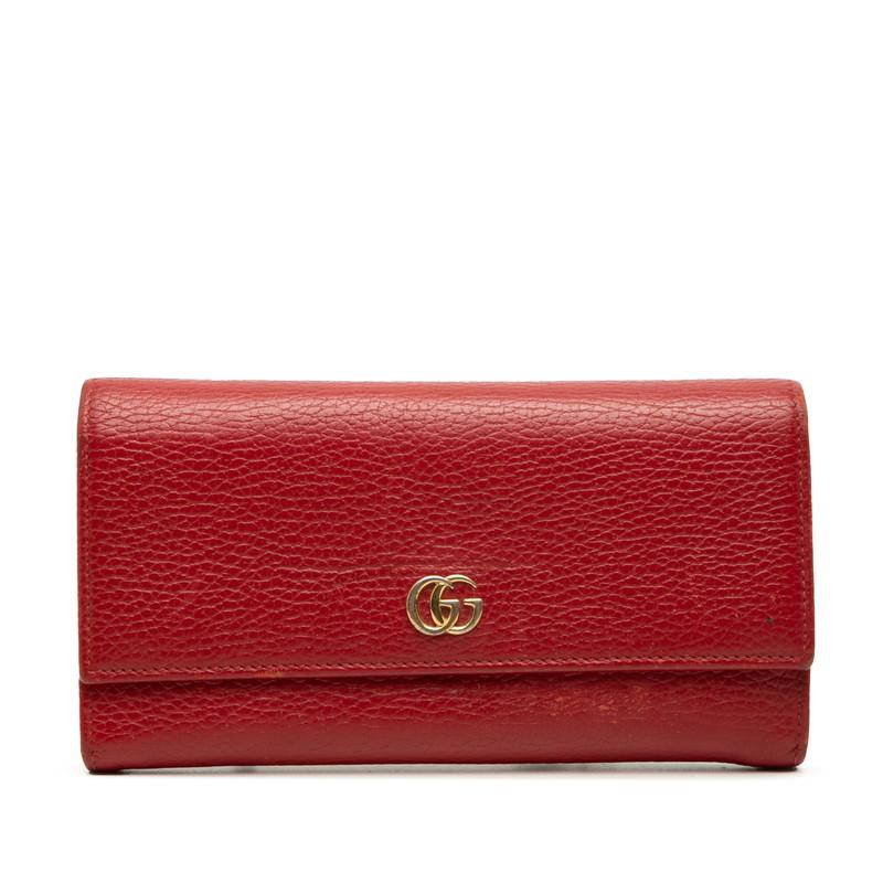 GUCCI（グッチ） ダブルG 長財布 456116 レッド レザー レディース