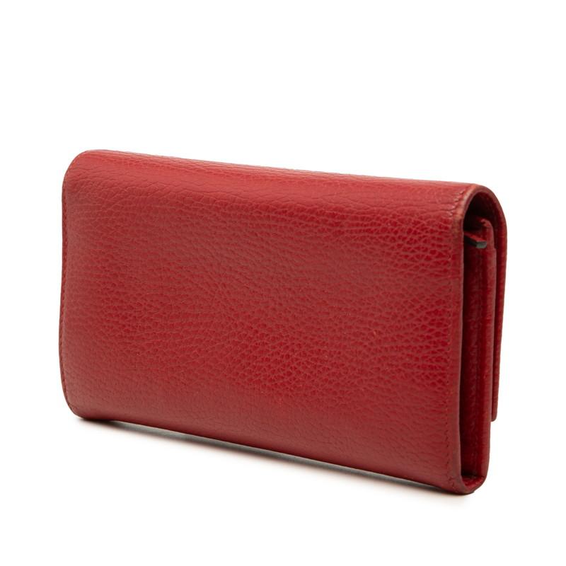 GUCCI（グッチ） ダブルG 長財布 456116 レッド レザー レディース