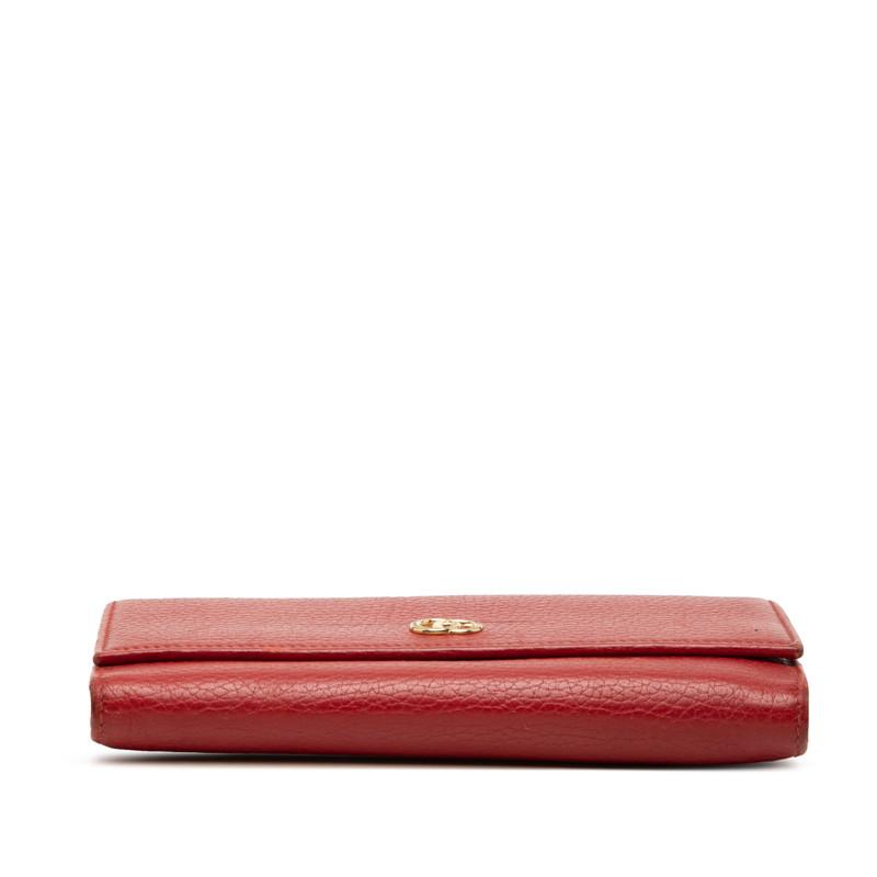 GUCCI（グッチ） ダブルG 長財布 456116 レッド レザー レディース