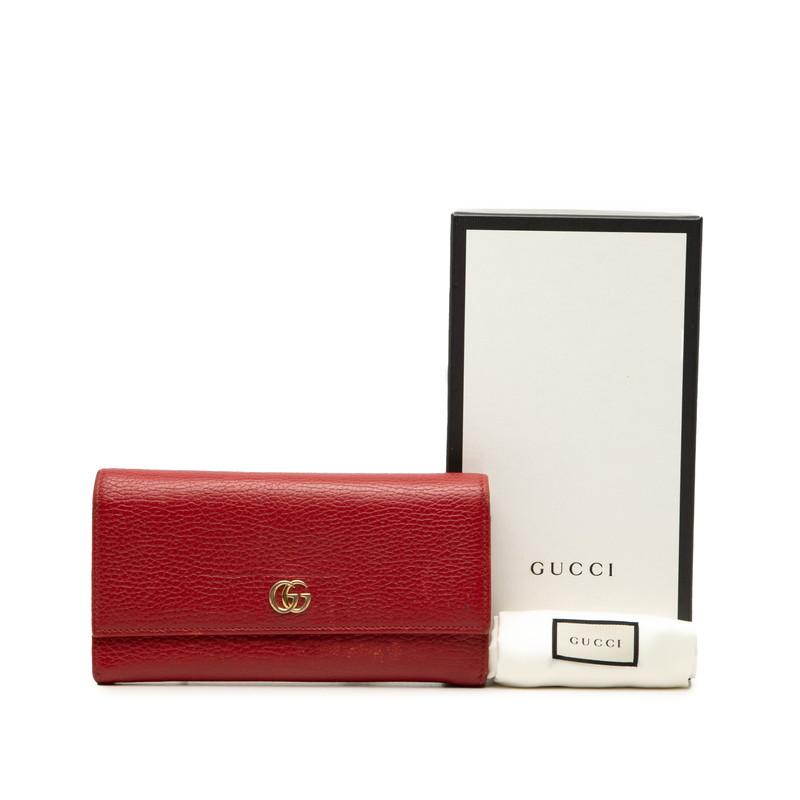 GUCCI（グッチ） ダブルG 長財布 456116 レッド レザー レディース