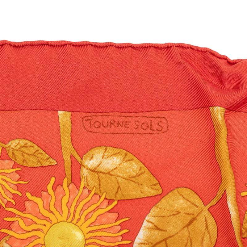 HERMES（エルメス） カレ40 TOURNE SOLS ひまわり スカーフ オレンジ